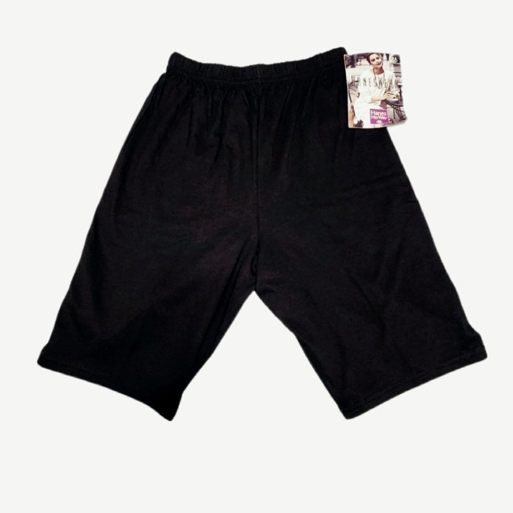 NWT VINTAGE Hanes Her Way Women's Black Bermuda Shorts